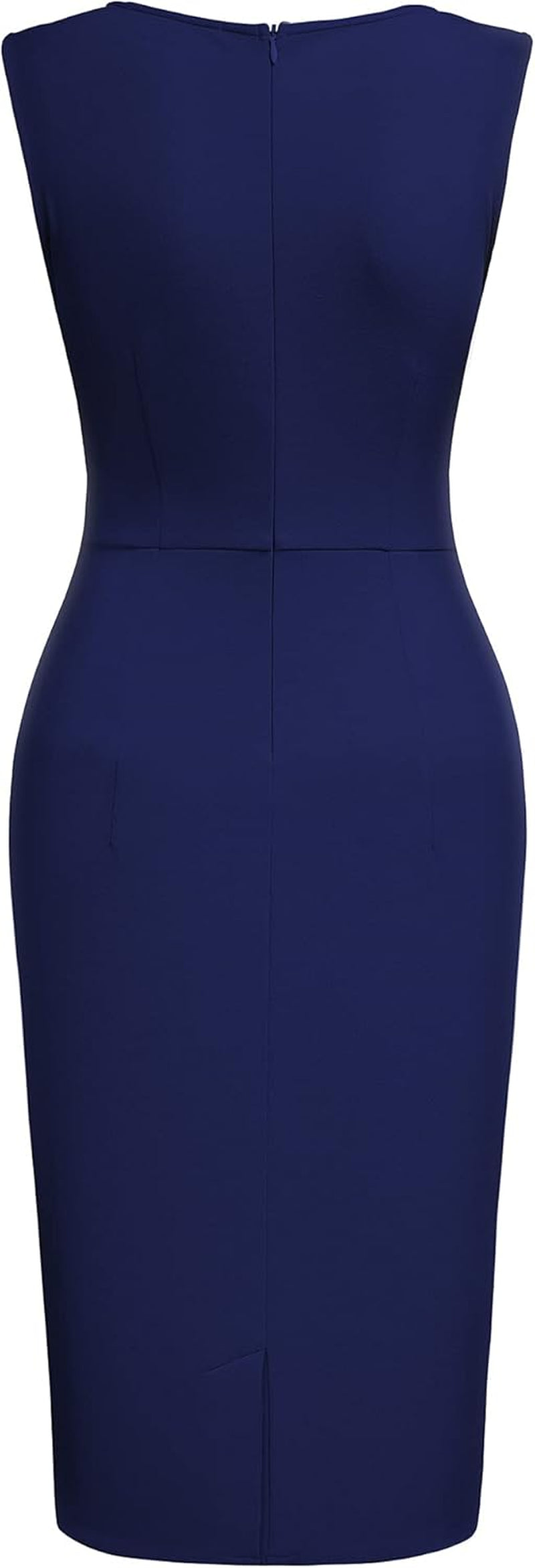 Women's Vintage Ruffle Sleeveless Cocktail Pencil Dress